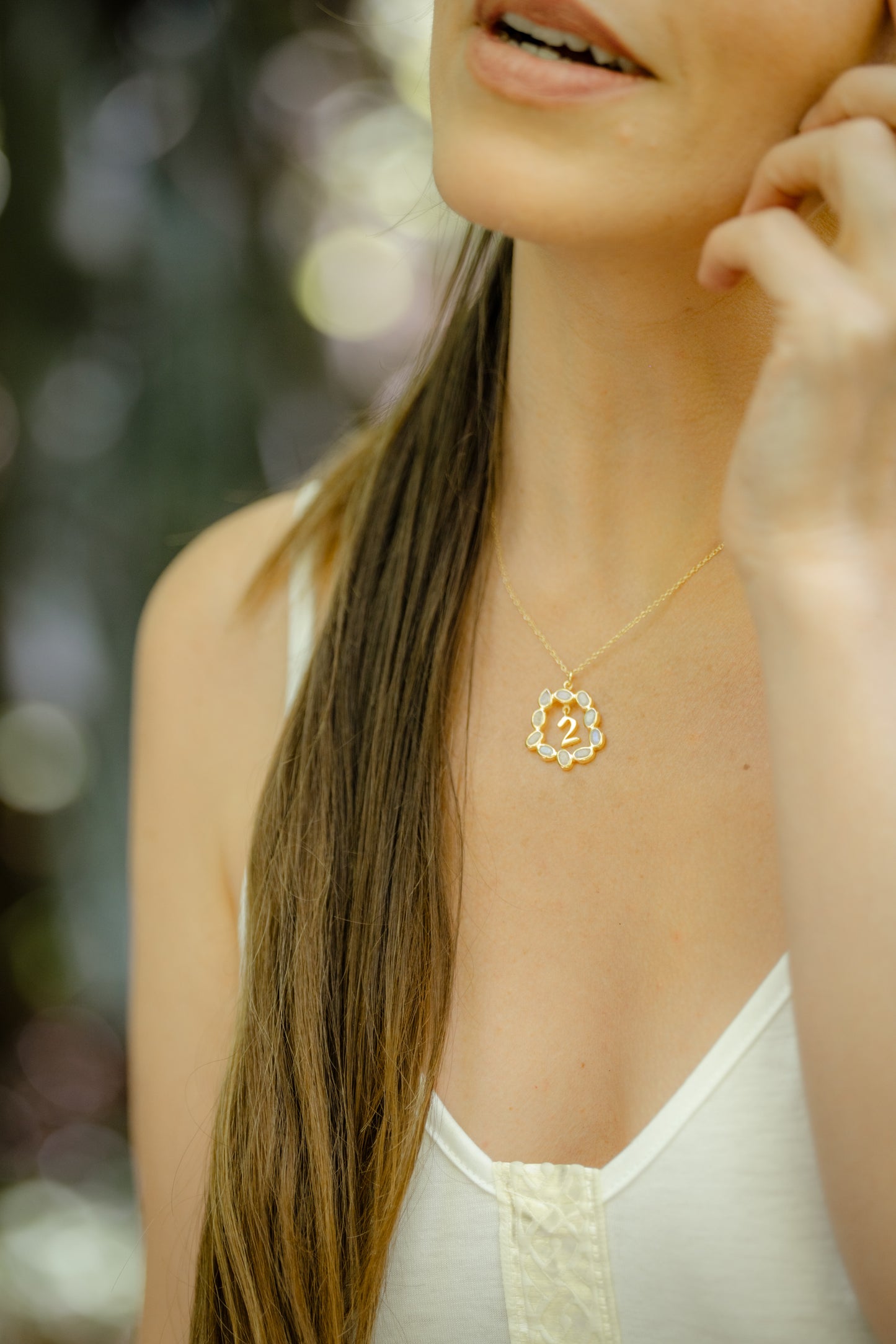 Life Path 2 Gold Necklace with Moonstone