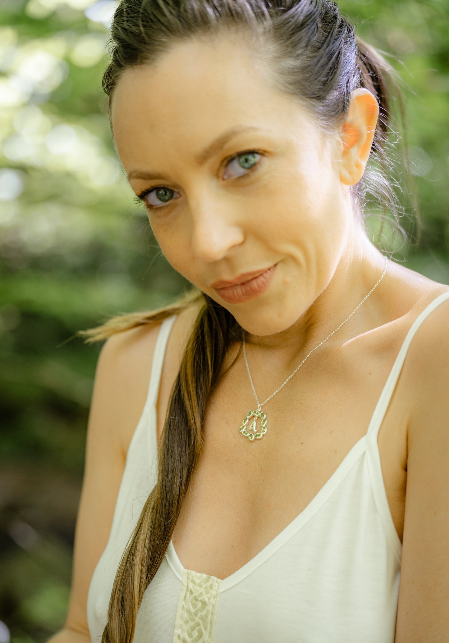 Life Path 4 Silver Necklace with Peridot