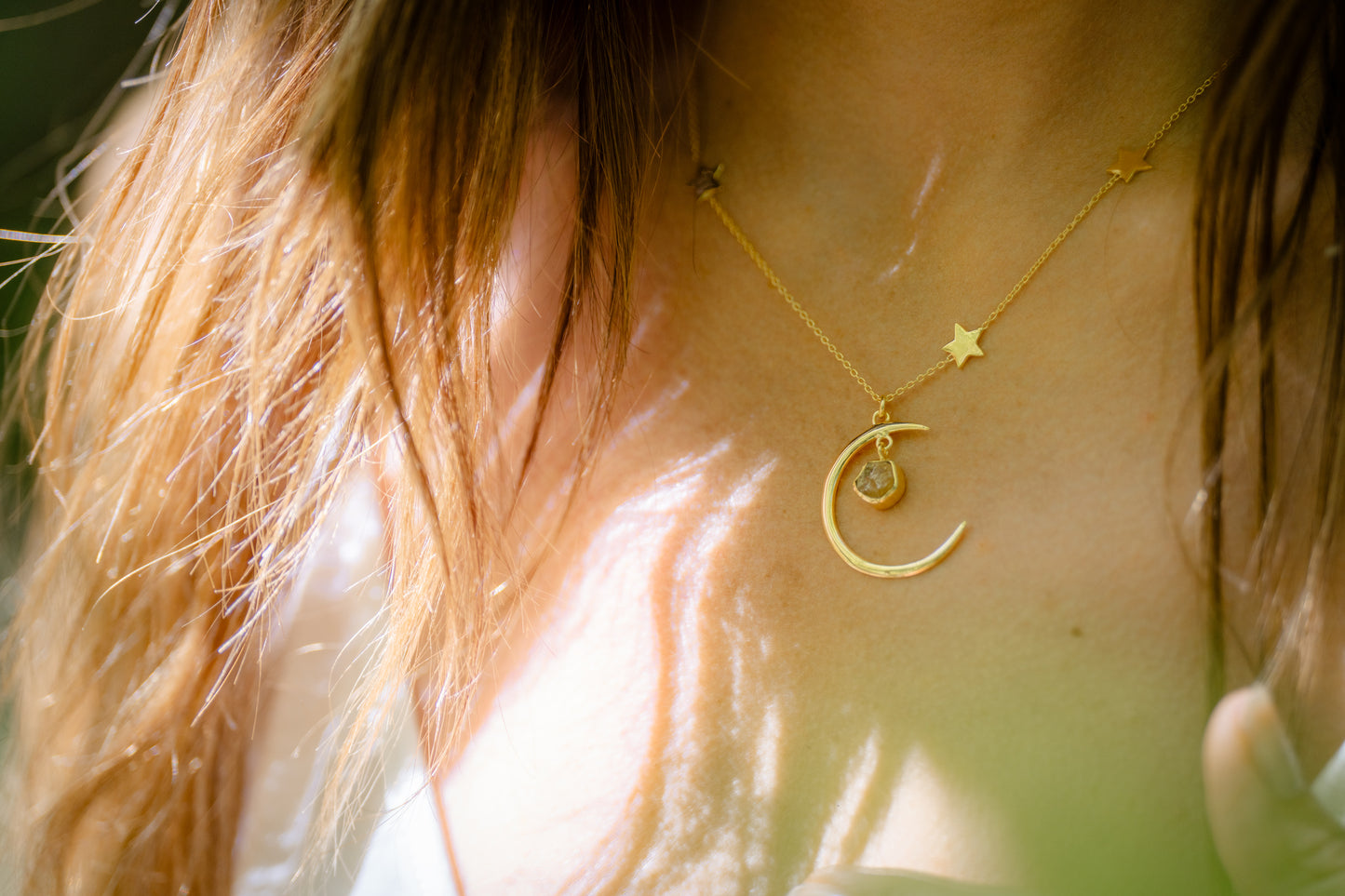 Sun, Moon & Stars Gold Necklace - A Talisman of Light, Cycles & Sacred Alignment