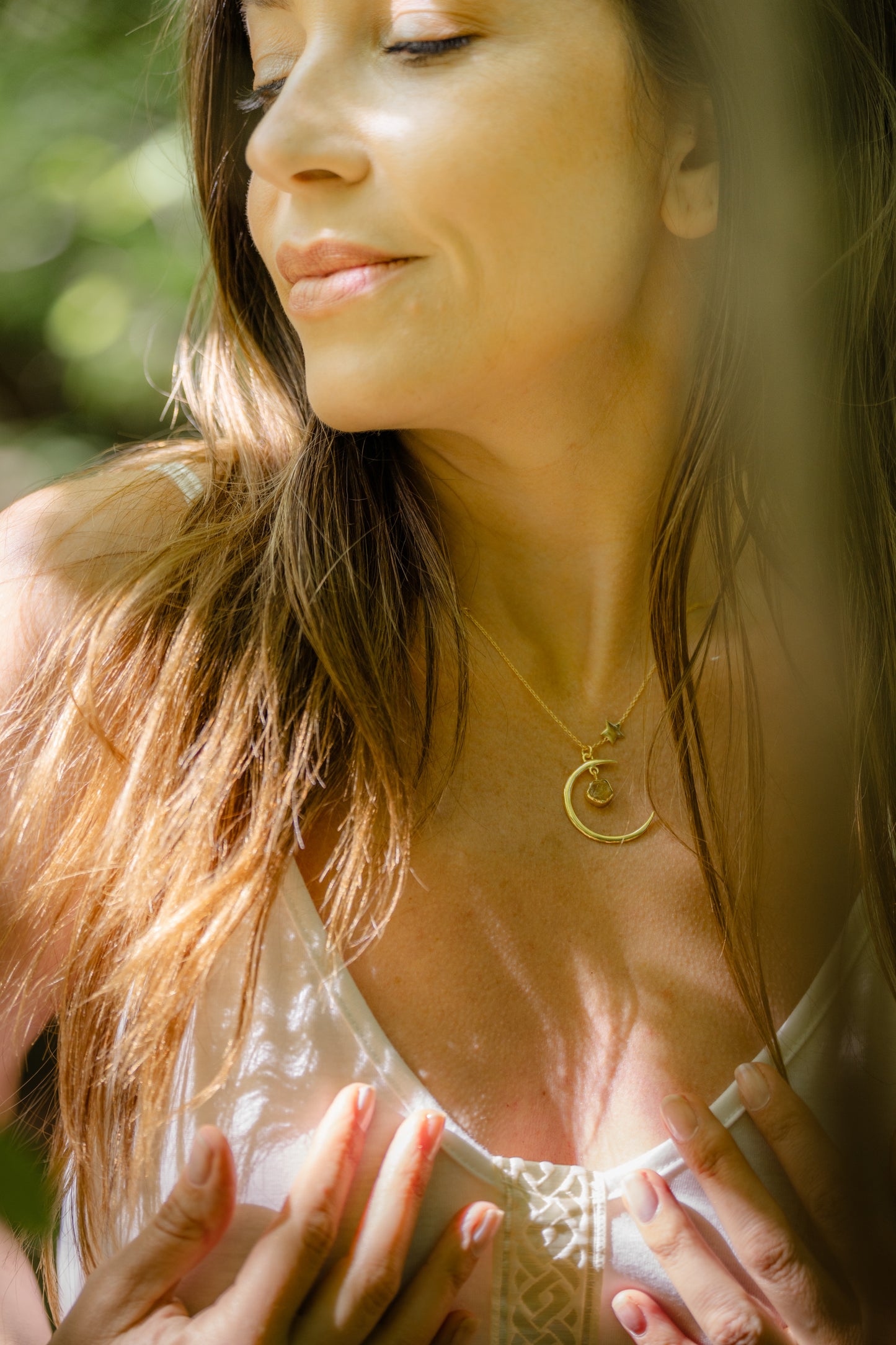 Sun, Moon & Stars Gold Necklace - A Talisman of Light, Cycles & Sacred Alignment