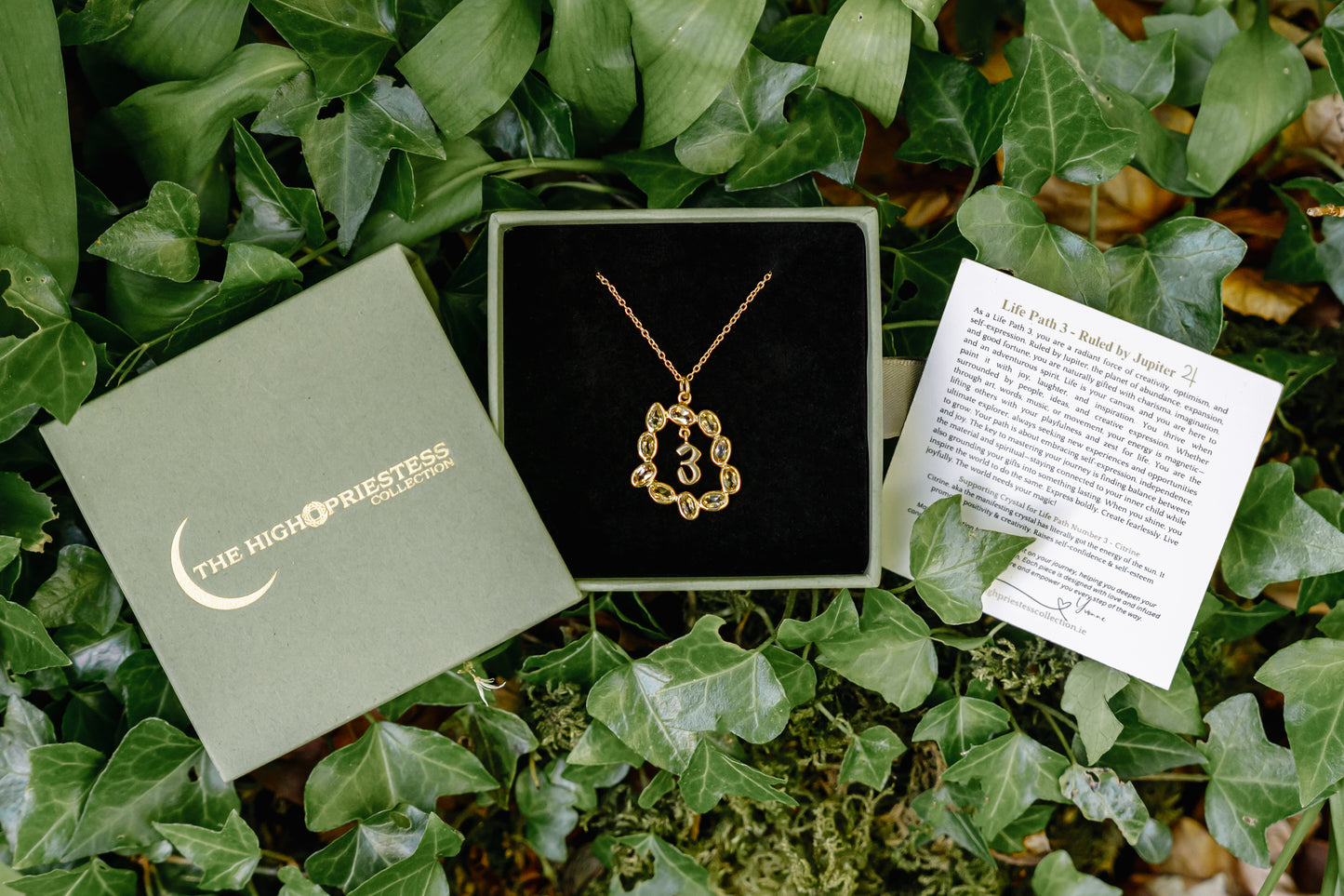 Life Path 3 Gold Necklace with Citrine