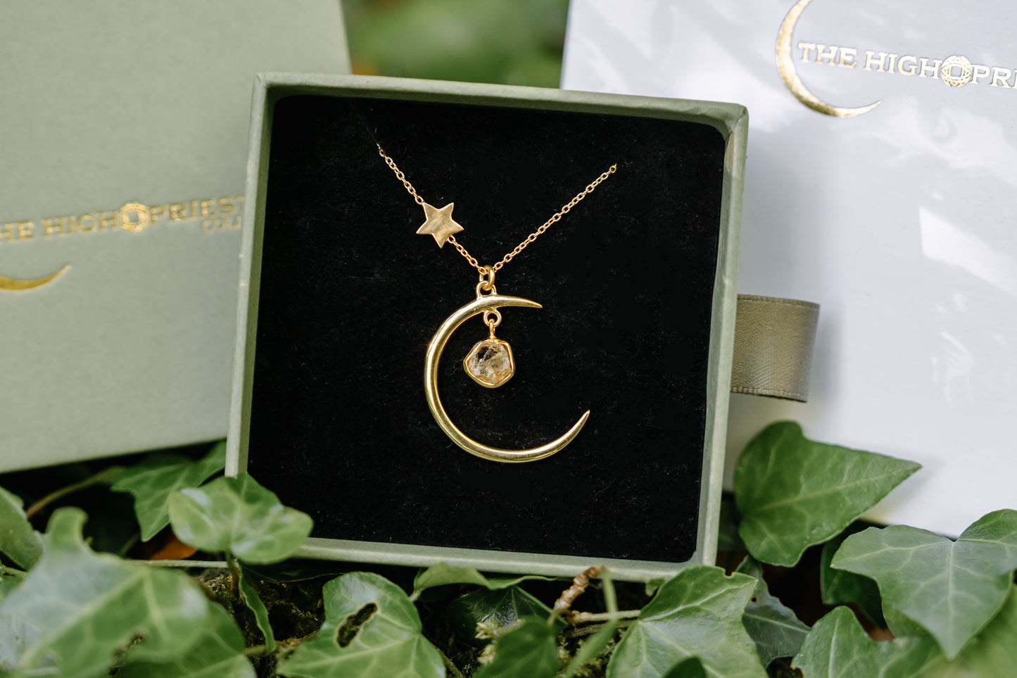 Sun, Moon & Stars Gold Necklace - A Talisman of Light, Cycles & Sacred Alignment