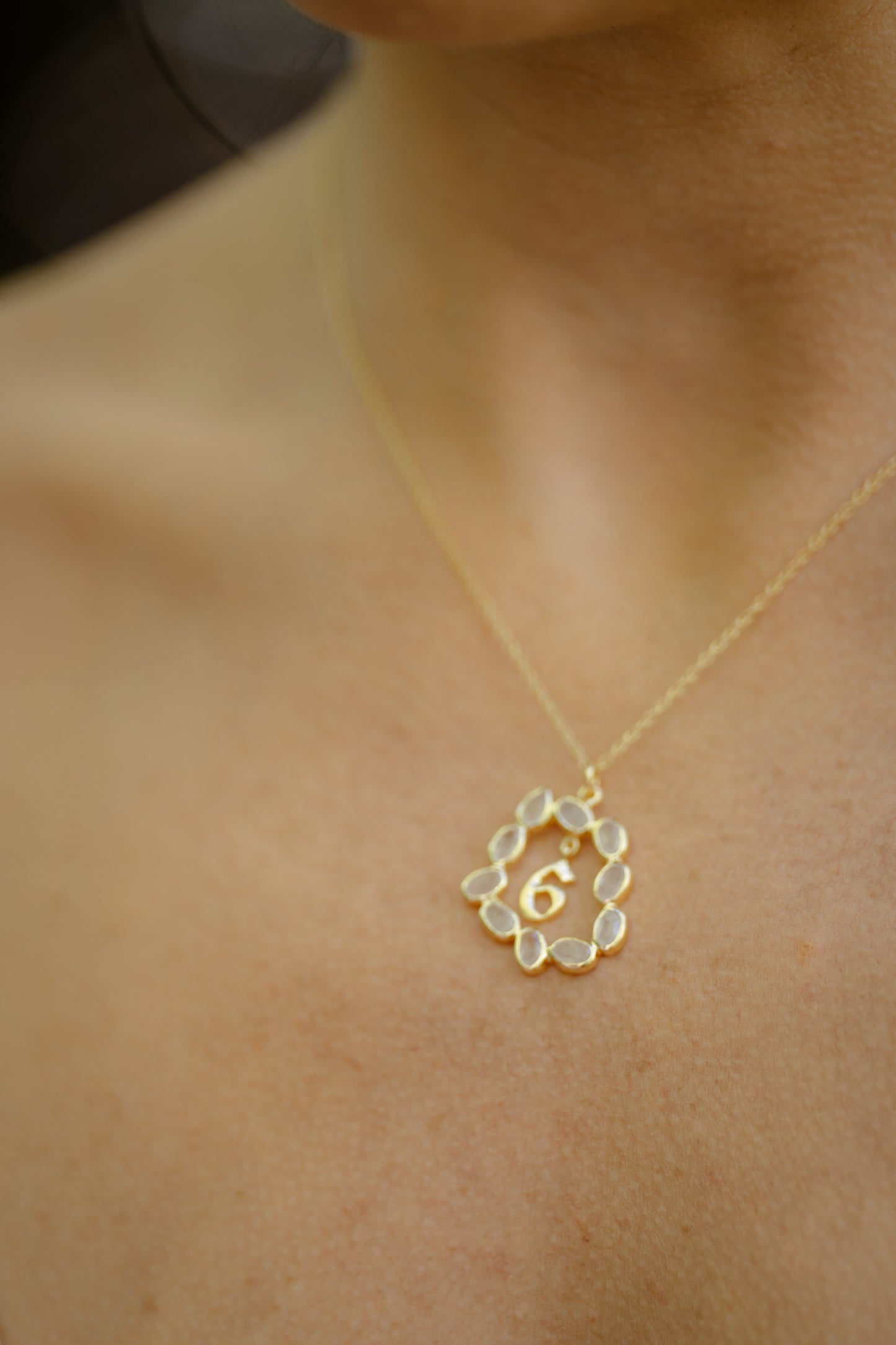 Life Path 6 Gold Necklace with Rose Quartz