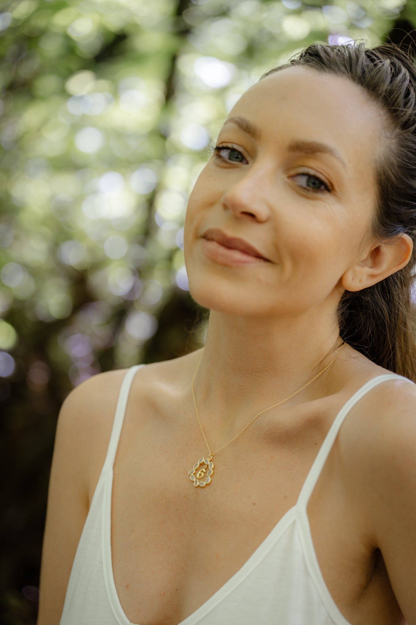 Life Path 6 Gold Necklace with Rose Quartz
