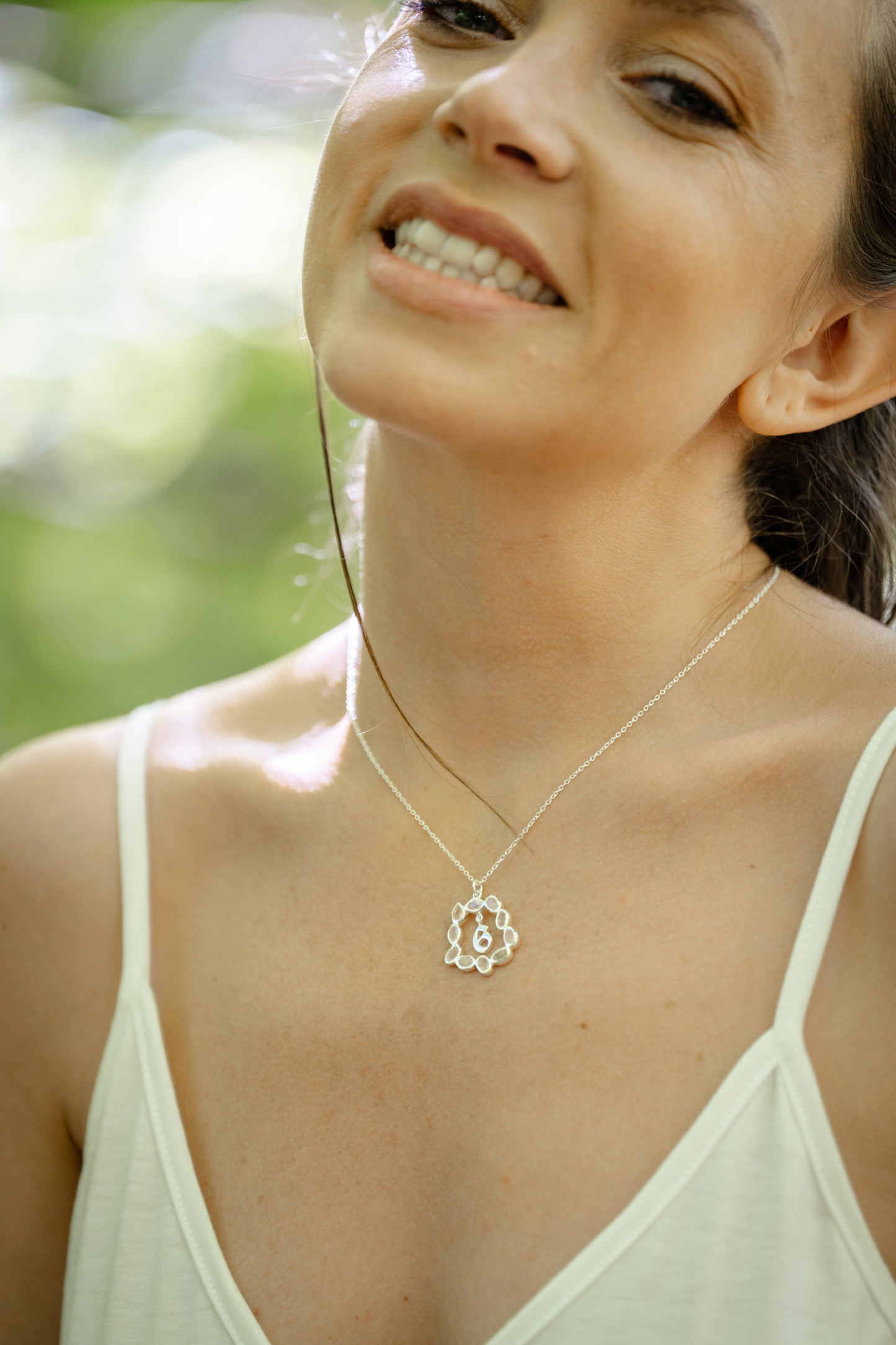 Life Path 6 Silver Necklace with Rose Quartz