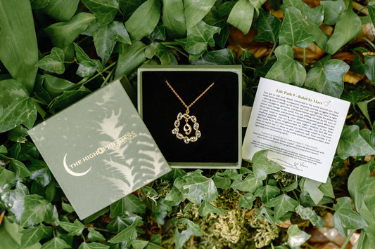 Life Path 9 Gold Necklace with Clear Quartz