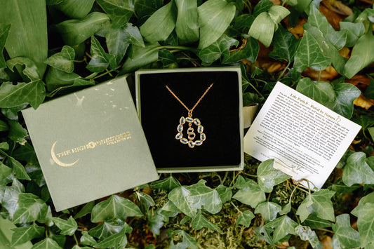 Life Path 8 Gold Necklace with Aqua Chalcedony