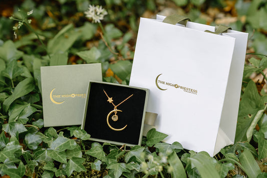 Sun, Moon & Stars Gold Necklace - A Talisman of Light, Cycles & Sacred Alignment